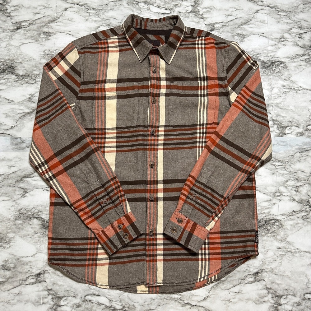 prAna Men's Shirt Size S SML Multicolor Plaid Long Sleeve Flannel